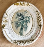 Tablou matase - decorativ / de colectie - Flori albastre