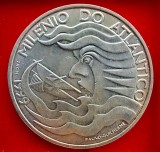 (A7) MONEDA DIN ARGINT PORTUGALIA - 1000 ESCUDOS 1999, ANIVERSAREA A 1000 ANI DE NAVIGATIE PE ATLANTIC, Europa