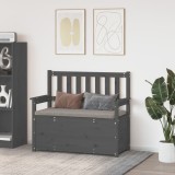 vidaXL Bancă, gri, 112,5x51,5x96,5 cm, lemn masiv de pin 823561
