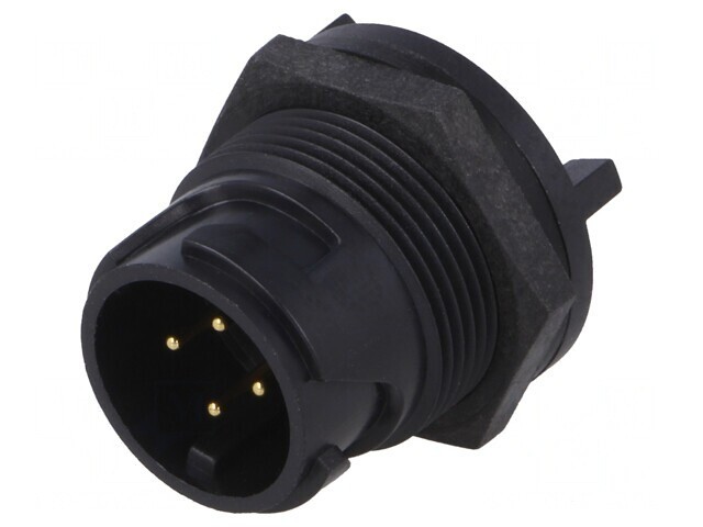 Conector Circular Soclu Tată PIN 4 Buccaneer 4000 Aurit THT