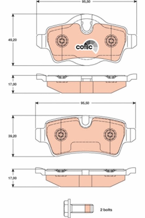 TRW GDB1766 COTEC set placute frana,frana disc