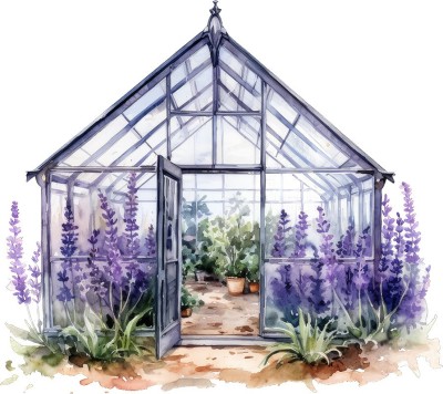 Sticker decorativ, Sera de Lavanda, Mov, 67 cm, 1361STK-4 foto