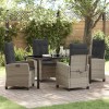 VidaXL Set de masă pentru grădină 5 pcs Gri deschis poliratan 3380410