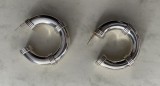Cercei din argint masiv 925, vintage, 27,1 g, stil modernist, made in Italy