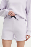 Rossignol pantaloni scurti femei, culoarea violet, neted, high waist, RLMWP42