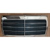 Grila radiator, masca fata Mercedes Clasa E W124 1984-1992, parte montare centrala, crom/negru cu 7 bars, 5014050Q, Aftermarket CU MICI DEFECTE DE FA
