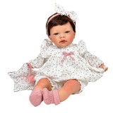 Cumpara ieftin Papusa Nines D&#039;Onil Celia Liberty satena cu sunete, miros de vanilie si rochie alba 45 cm