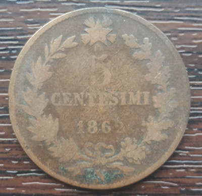 (M1115) MONEDA ITALIA - 5 CENTESIMI 1862, LIT . N, MONETARIA NAPOLI foto