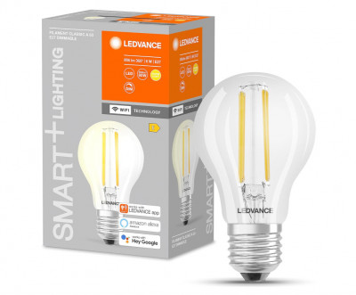 Bec LED Ledvance Smart cu WiFi, soclu E27, reglabila, alb cald (2700 K) - RESIGILAT foto