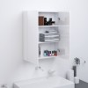 vidaXL Dulap Baie Oglindă Alb 60x15x75 cm MDF, 2 Uși, 3 Compartimente