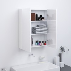 vidaXL Dulap de baie cu oglindă, alb strălucitor, 60x15x75 cm, MDF 331525