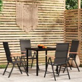 VidaXL Set de servit masa pentru grădină, 5 piese, negru