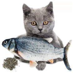 Jucărie pentru pisici de pluș pește catnip 21cm