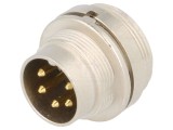 Conector M16 Soclu Tată Lipire 5 PIN 5A 250V IP40