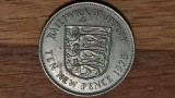 Jersey - moneda de colectie - 10 new pence 1975 - Elisabeta - impecabila !, Europa