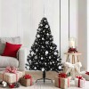 VidaXL Pom de Crăciun artificial pre-iluminat Negru 150 cm PVC 3397133