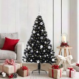 vidaXL Pom de Crăciun artificial pre-iluminat Negru 150 cm PVC 3397133