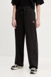 Puma pantaloni de trening femei, culoarea negru, neted, 629774