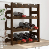Suport sticle de vin, 16 sticle, maro, lemn masiv de pin GartenMobel Dekor, vidaXL