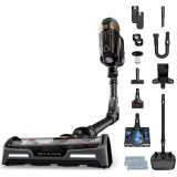 Aspirator vertical Rowenta fir X-Force Flex 15.60 RH99G3WO, Aspirare uscata si cu spalare, 0.9l, 5 viteze, Boost, Negru/Maro