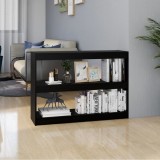 VidaXL Bibliotecă/Separator cameră, negru, 100x30x71,5 cm, lemn de pin