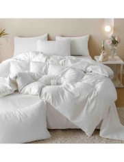 Lenjerie de pat tip jacquard finet alba cu model 6 piese foto