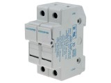 Clemă siguranțe cilindrice 10,3x38mm pentru șină DIN 30A