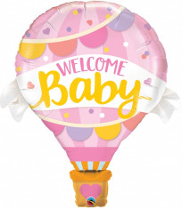 Balon Folie Figurina Welcome Baby Pink Balloon - 106 cm, Qualatex 78656 foto