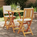 VidaXL Set Bistro Pliabil cu Pernuțe Lemn Solid Acacia