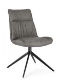 Cumpara ieftin Set 2 scaune otel piele ecologica gri 50x64x86 cm