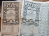 Cumpara ieftin ACTIUNI : IMPRUMUTUL REANTREGIRII, LOT DOUA TITLURI 2500 SI 5000 LEI * AMBELE SEMNATE DE GENERAL NIC. SC. STOENESCU * DESEN PICTOR GH.CHIROVICI