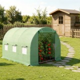 Solar de gradina, dimensiune 300x200x200cm, folie verde PE cu plasa 140g/mp UV,