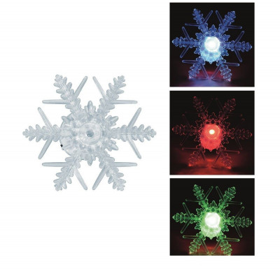 Figurina fulg de nea LED multicolor, decor fereastra, 10 cm, Home foto