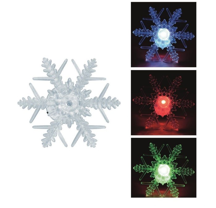 Figurina fulg de nea LED multicolor, decor fereastra, 10 cm, Home