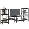 Gossi dulap tv, stejar fumuriu, 206,5x28,5x95 cm, lemn prelucrat