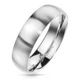 Inel din oțel de nuanță colorată argintiu - finisaj mat, 6 mm - Marime inel: 70
