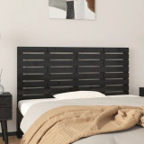 Tăblie de pat pentru perete, negru, 126x3x63 cm, lemn masiv pin, vidaXL