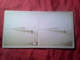 Fotografie Stereoscopica cca 1910 - Intrarea in Venetia cu Tren pe Pod