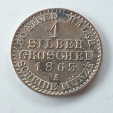 Moneda Argint Prusia 1 Groschen 1865 A Berlin, William I, Germania
