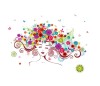 Sticker decorativ, Girl butterfly flowers 85 cm, 152STK