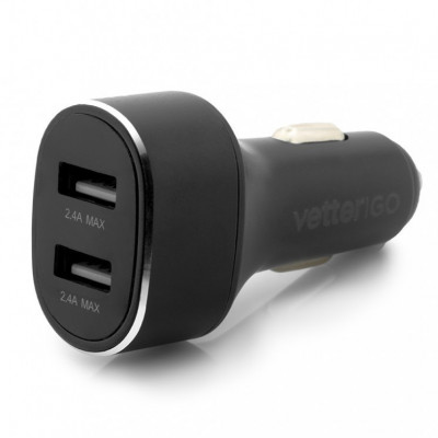 Incarcator Auto Vetter GO Fast Car Charger 2.4A 2 X UsB Black CAAVTGDP24AD foto