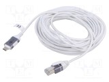 Cablu USB 3.1 RJ45 - USB C, 10m, Alb, Goobay
