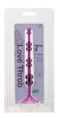 Love Throb - Bile anale cu ventuza, mov, 17.8 cm foto