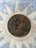 2 CENTIMES 1854. D. mare. FRANȚA. rar.