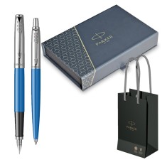 Set pix si stilou Parker Jotter Electric Blue
