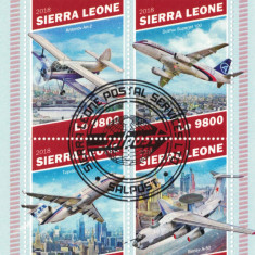 SIERRA LEONE 2018 - Avioane rusesti / set complet - colita + bloc (2 img)