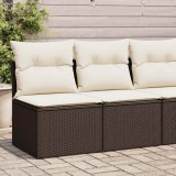Set 4 piese canapele gradina Gossi, poliratan maro, perne incluse, functie depozitare