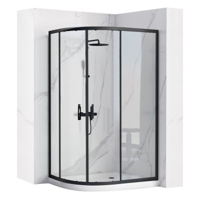 Cabina dus REA Look Black 80x100 + Cada de duș Look White foto