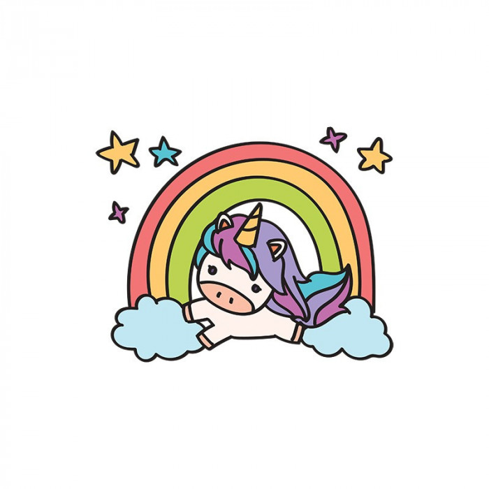 Sticker decorativ, Unicorn , Multicolor, 60 cm, 4958ST-1