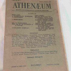ATHENAEUM revista invatamantului Liceelor Militare Ianuarie - Martie 1937